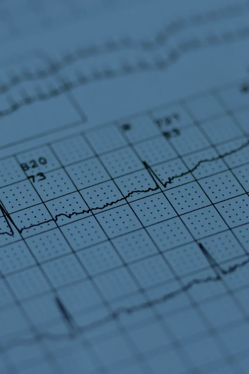 A close up of a medical paper with a graph on it
